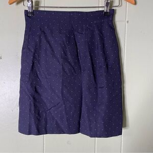 Vintage‎ Christian Dior Navy Blue White Dot Pencil Mini Skirt Size 4